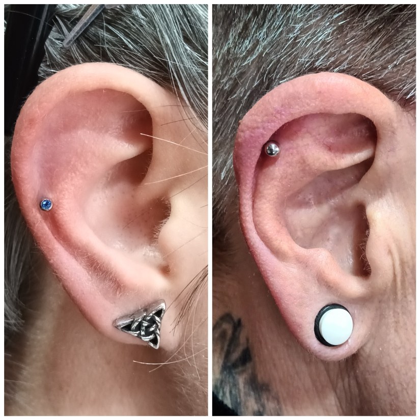 Helix piercing vstavljen v Puer Aeternus studiu v Sežani