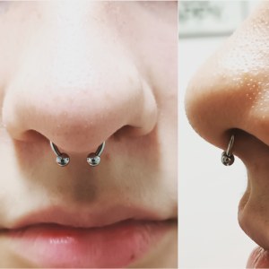 Septum piercing vstavljen v Puer Aeternus studiu v Sežani