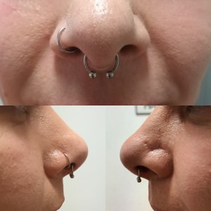 Septum piercing vstavljen v Puer Aeternus studiu v Sežani