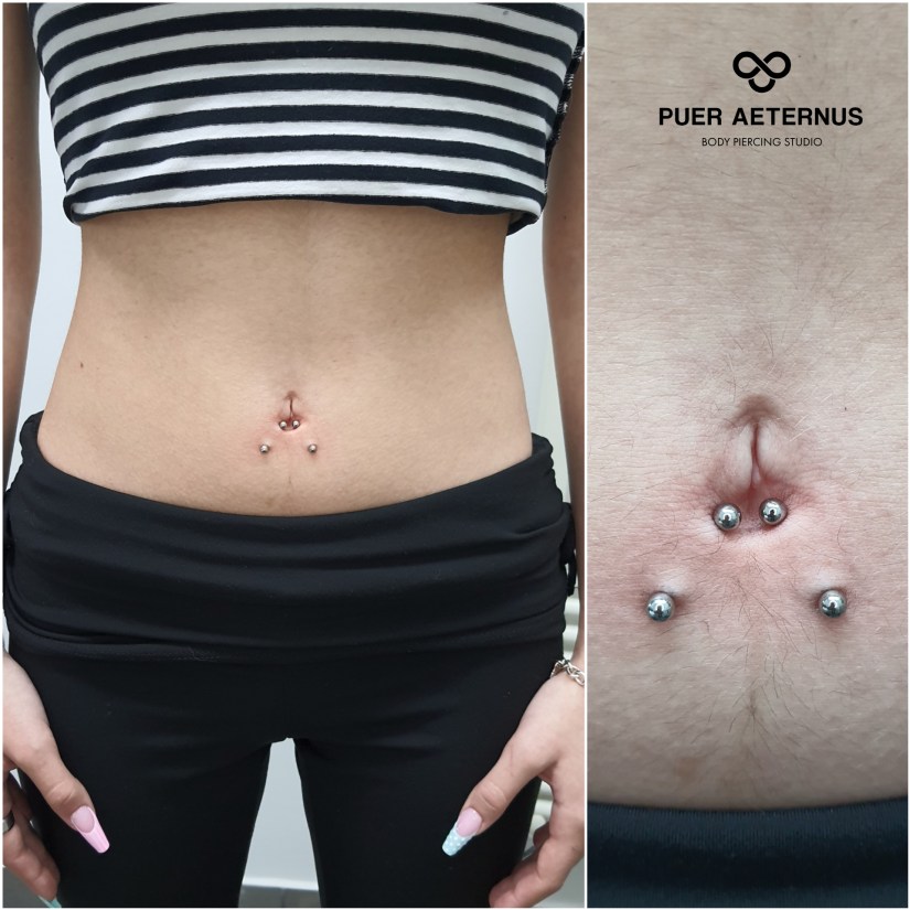 Double Navel piercing vstavljen v Puer Aeternus studiu v Sežani
